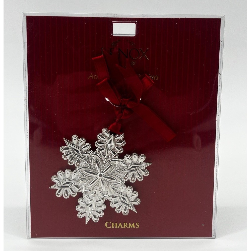 Lenox Christmas Ornament Silver Plated Snowflake Charm Made USA New